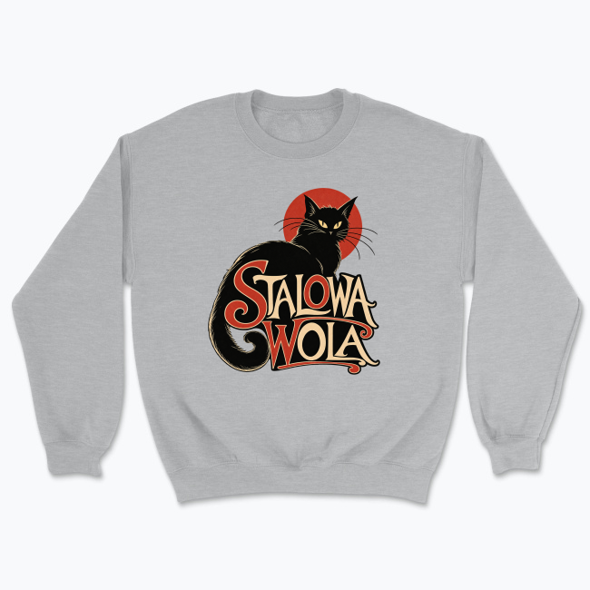 Vintage Black Cat Typography - Bluza
