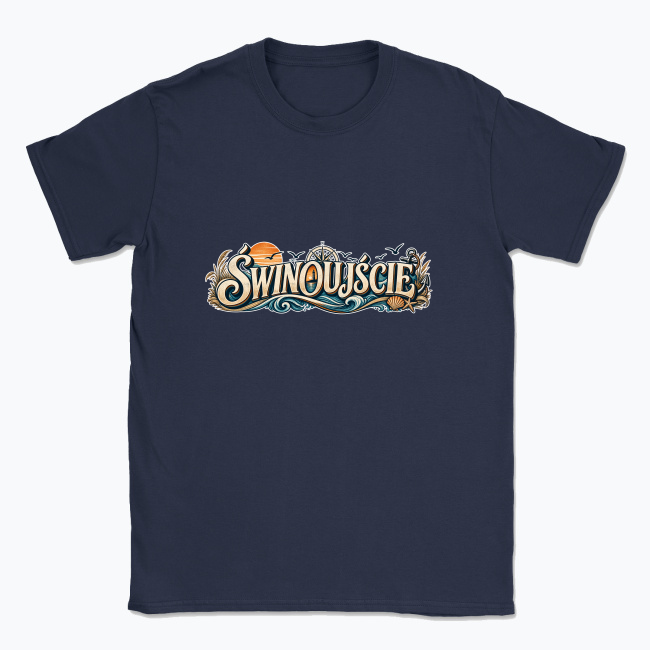 Vintage nadmorski napis Świnoujście - T-shirt